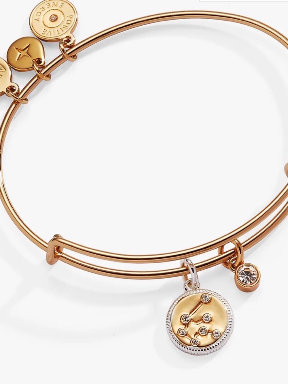 Alex and Ani Gold Tone Aquarius Constellation Bangle Bracelet